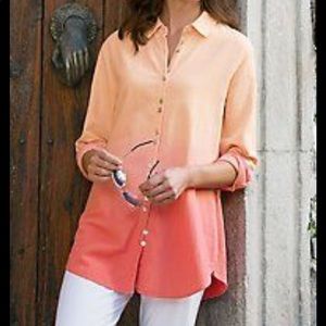 Soft Surroundings Dip dye gauze shirt▪️size M